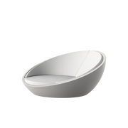 Vondom Ulm round outdoor daybed in White, angled view