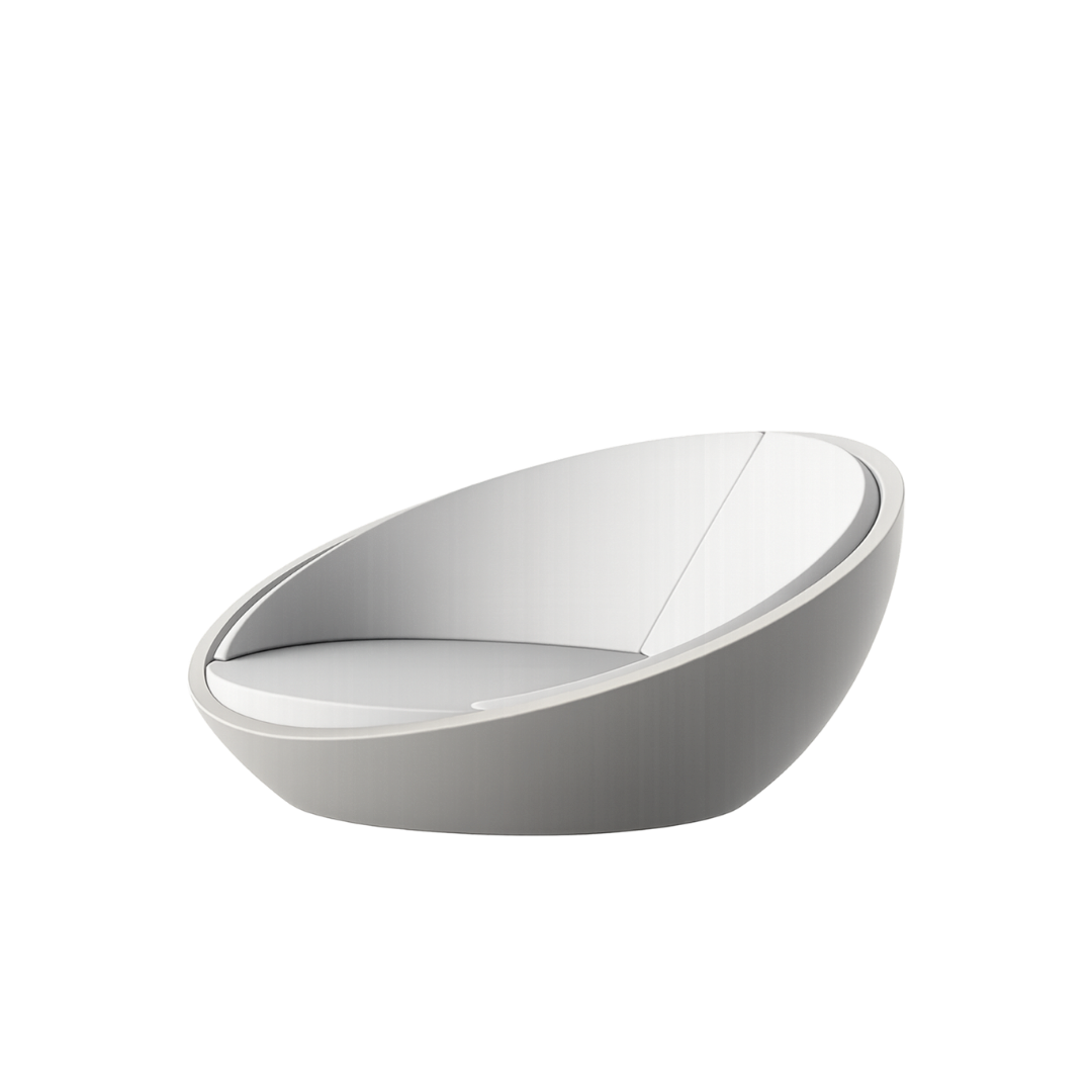 Vondom Ulm round outdoor daybed in White, angled view