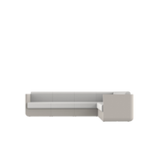 Vondom Ulm L-shaped modular outdoor sofa in White, front view