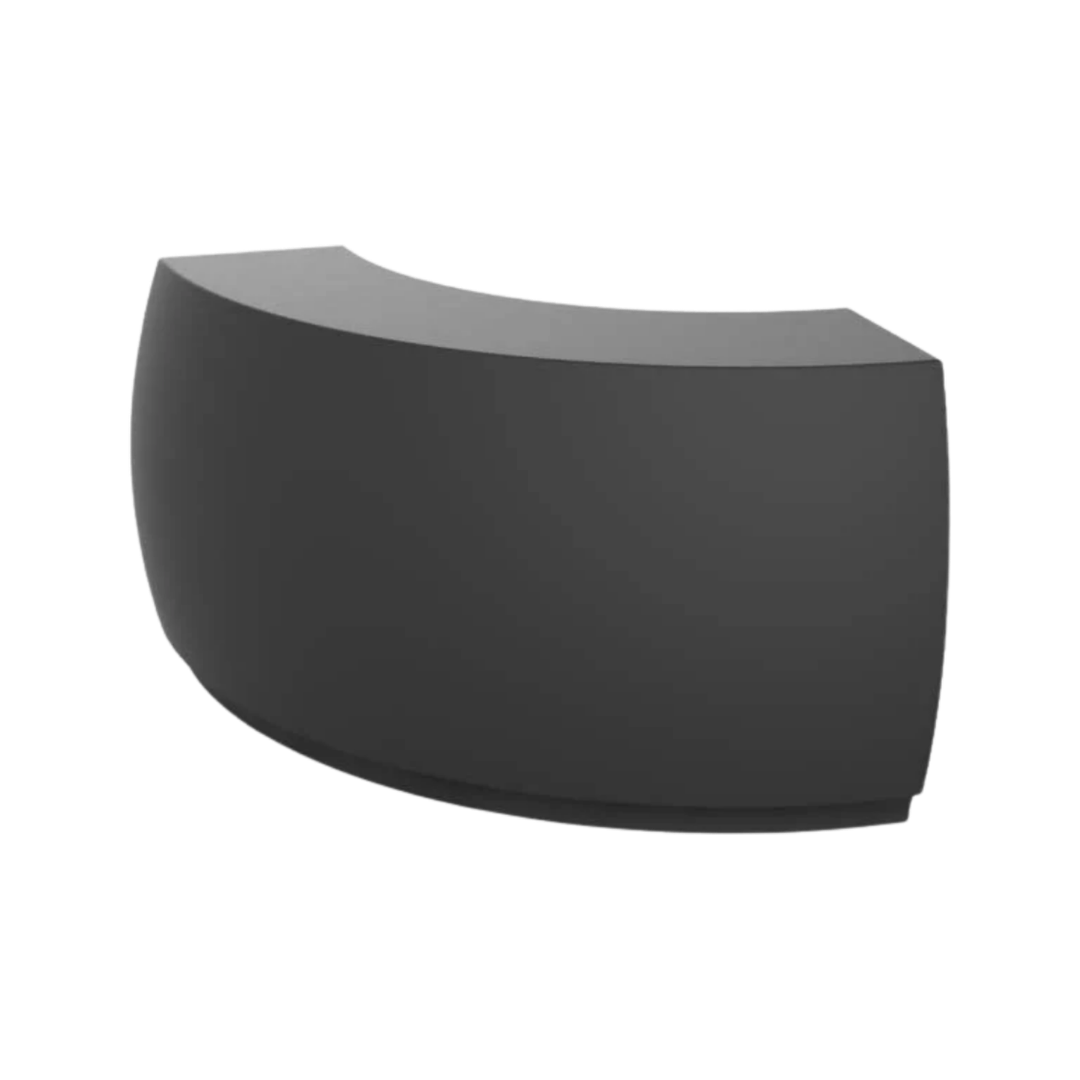 Vondom Fiesta modular outdoor bar counter – curved section in anthracite grey, angled view