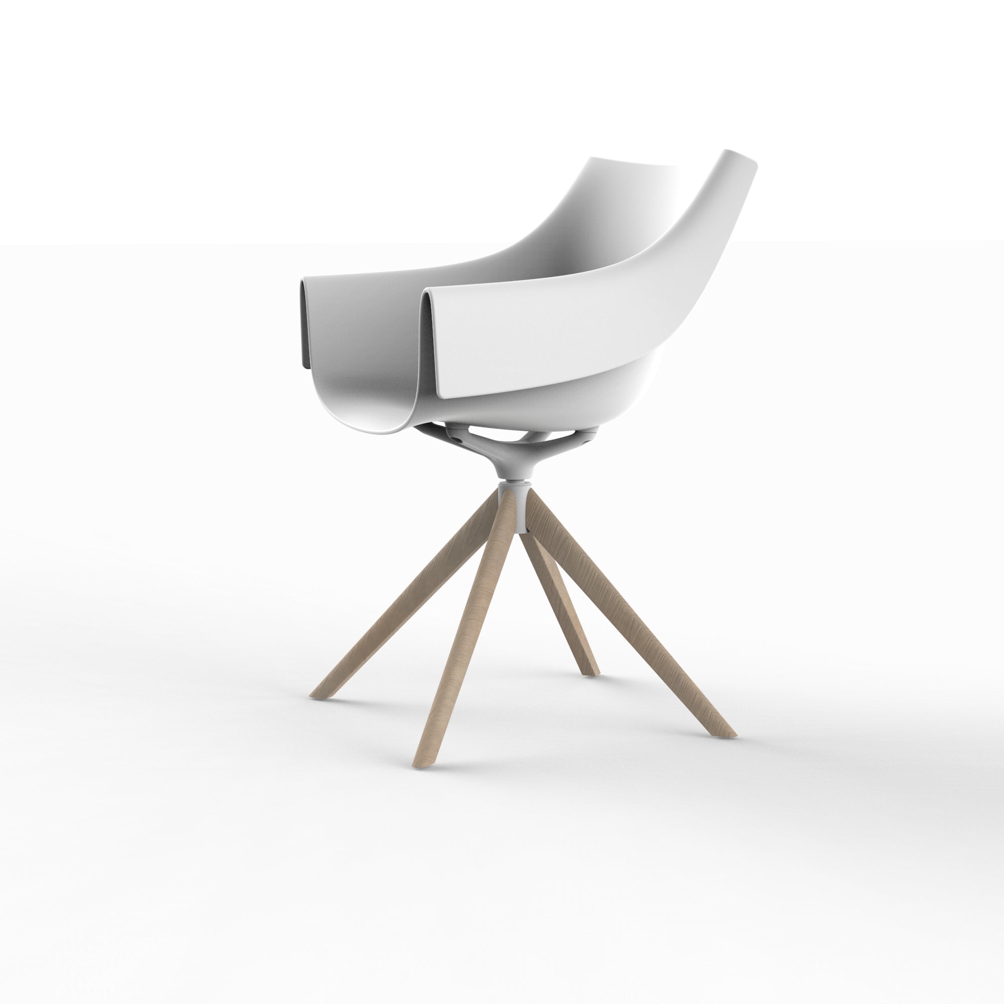 Manta wooden swivel armchair - set of 2
